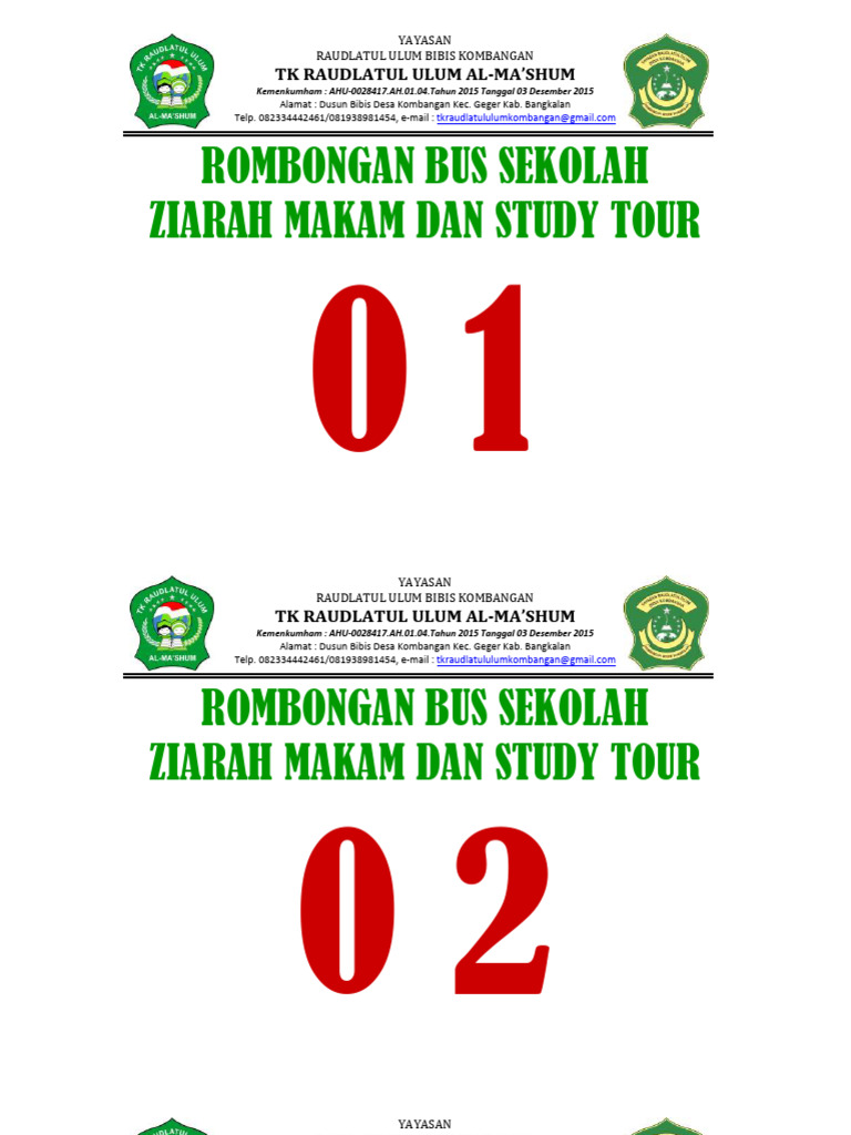Rombongan Bus TK | PDF