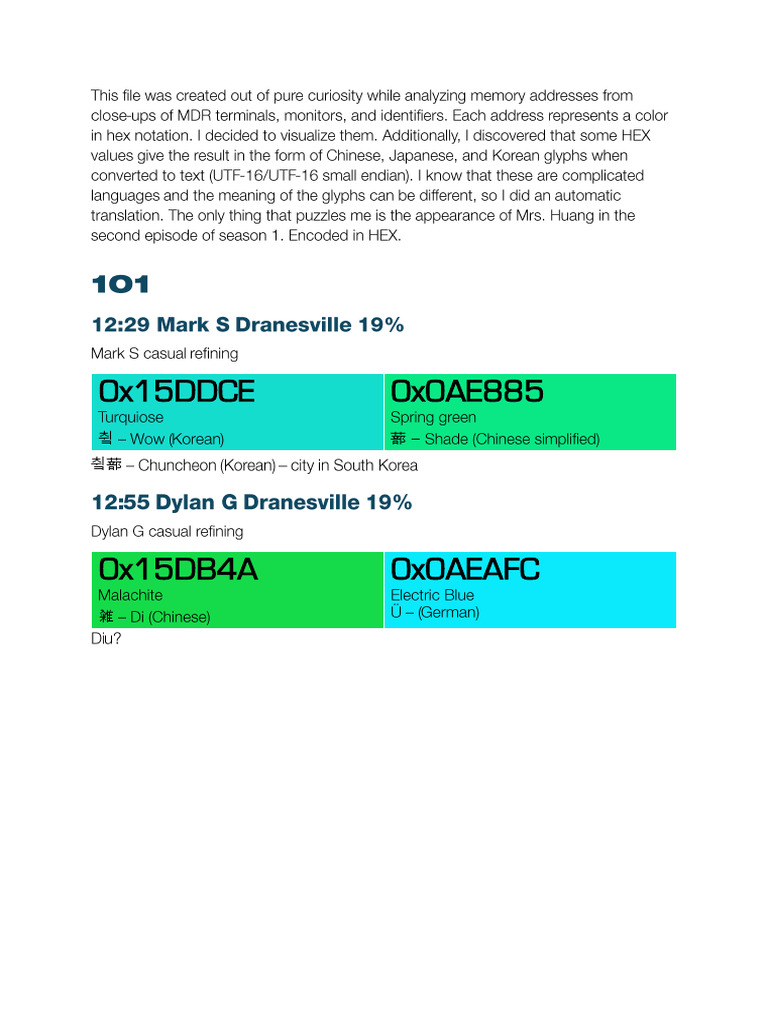 Severance Color Codes and Palette | PDF