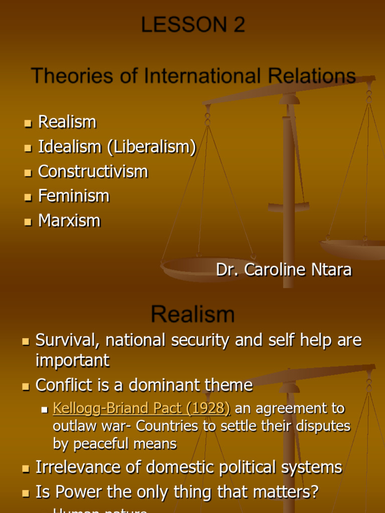 Theories of International Relations Explained | PDF | Soft Power ...