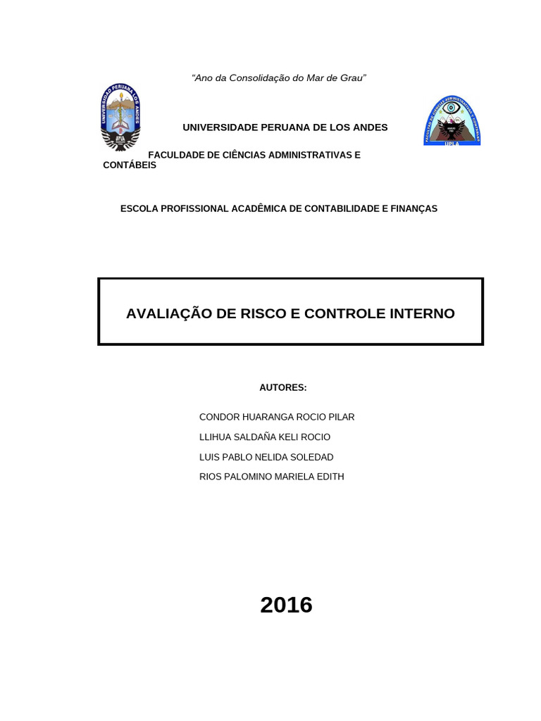 Avaliação de Riscos e Controle Interno | PDF | Contabilidade ...