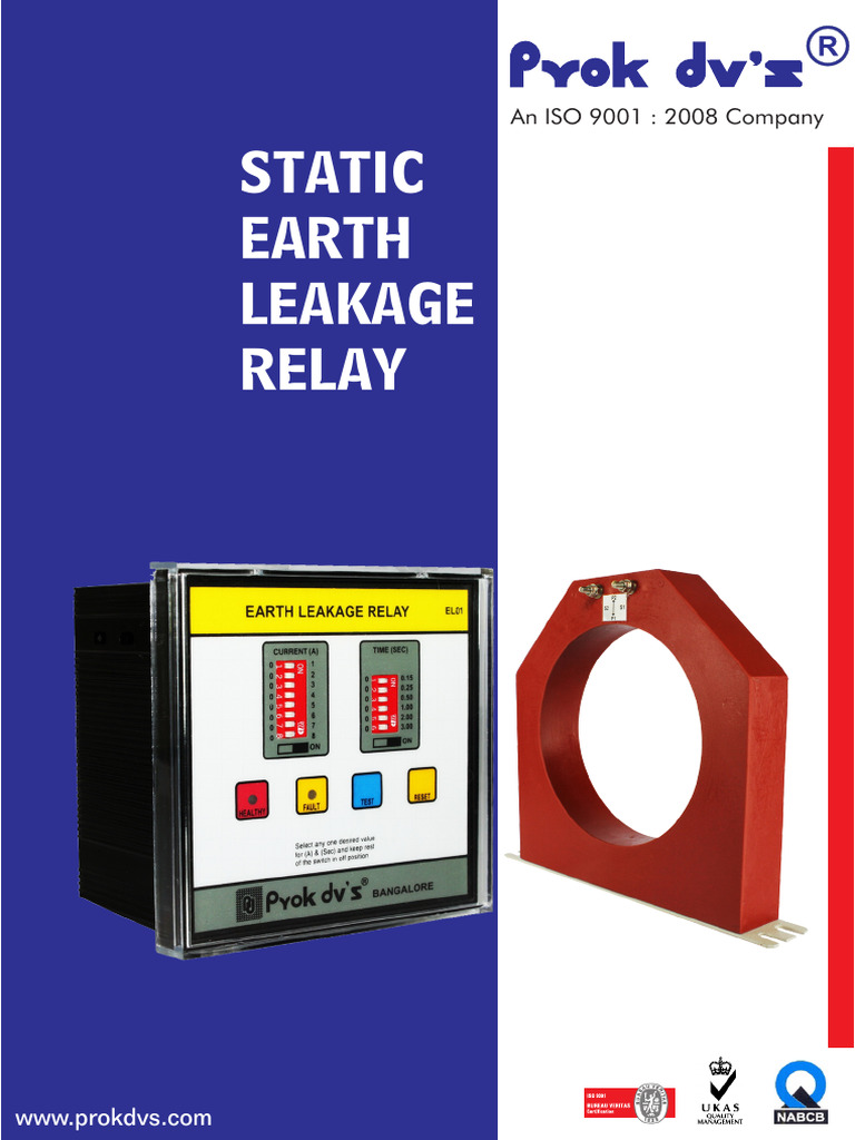 Static Earth Leakage Relay | PDF | Relay | Transformer