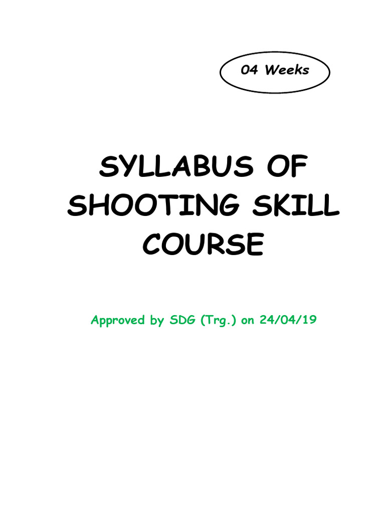 Shooting Skill Course Syllabus Overview | PDF | Firearms | Projectile ...