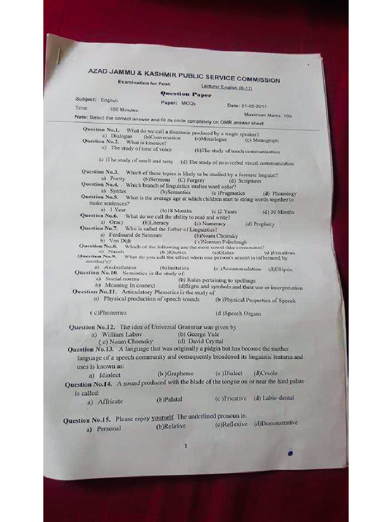 English Lecturer Past Paper NTS | PDF