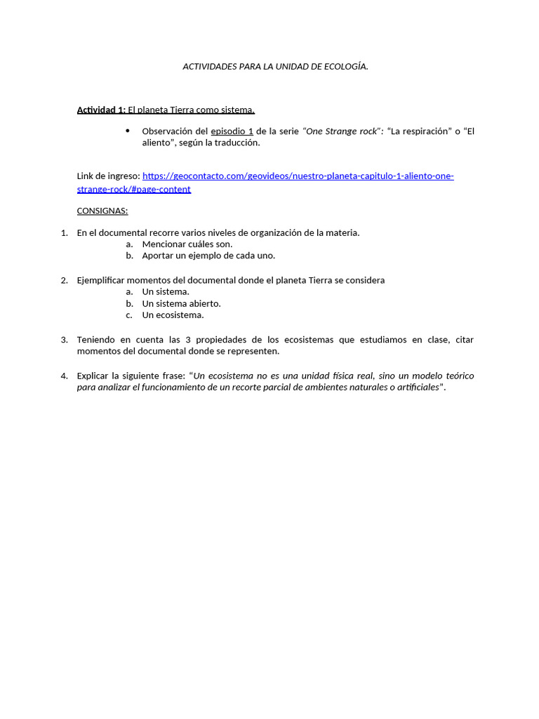 Actividades de Ecología y Ambiente | PDF | Ecología | Entorno natural