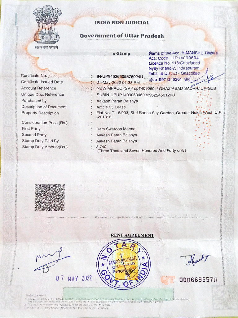Rent Agreement GST All Three Pages | PDF