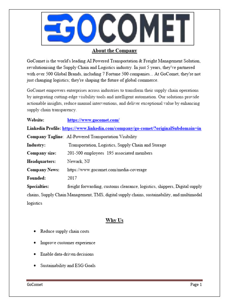 Gocomet_ | PDF | Logistics | Supply Chain