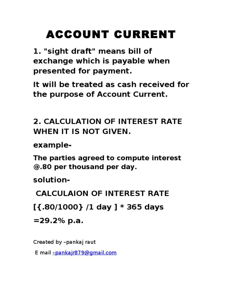 Account Current | PDF
