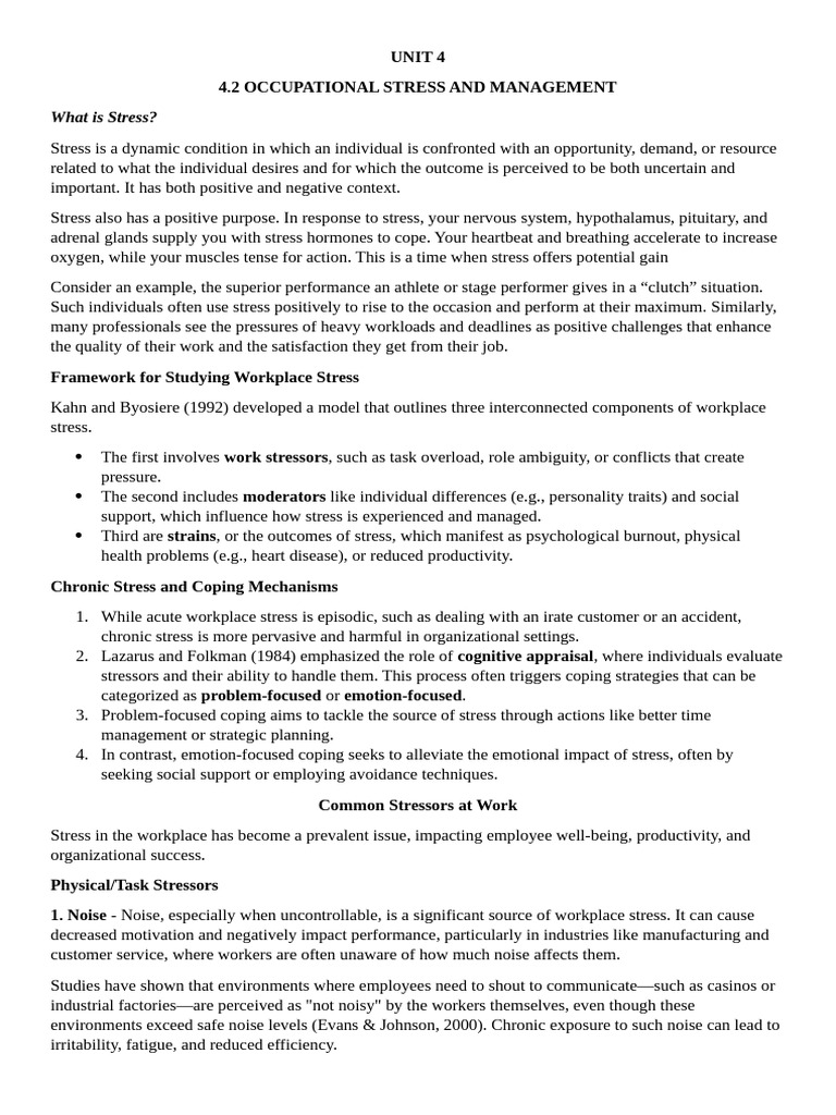 Workplace Stress Management Guide | PDF | Stress (Biology ...