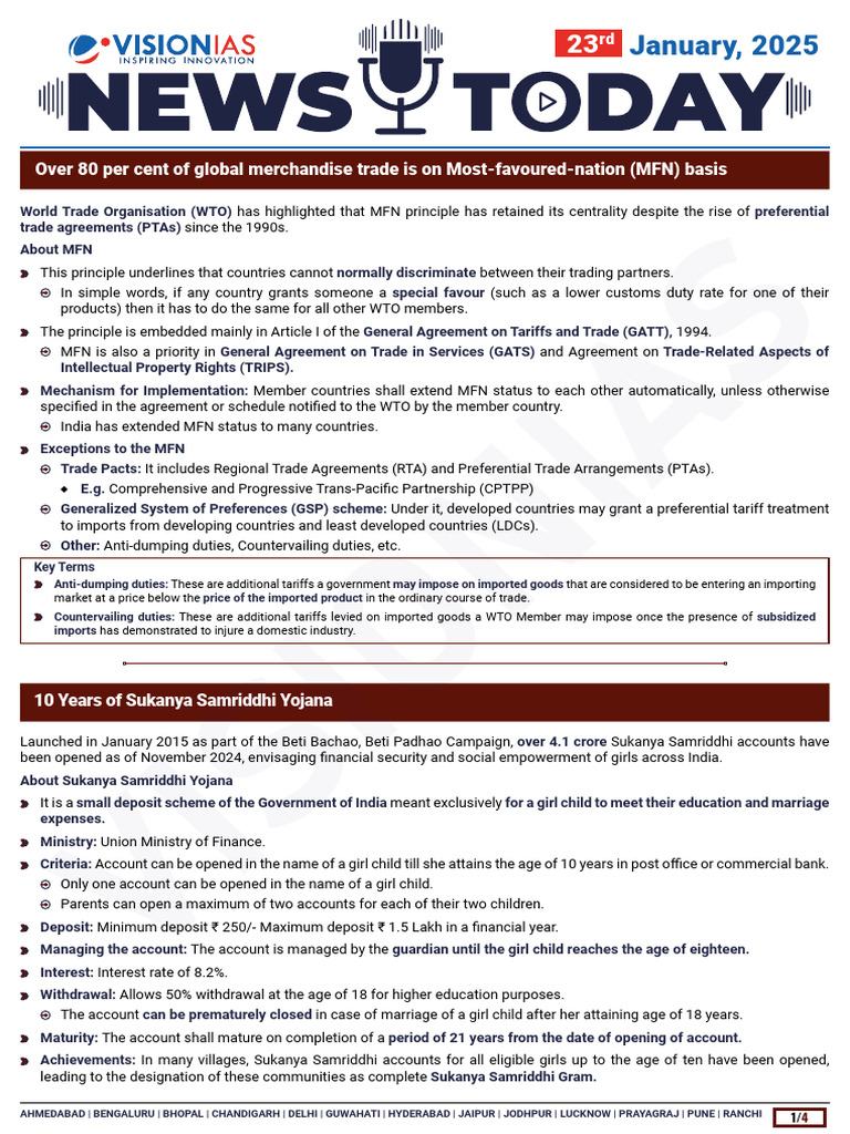 VisionIAS Daily Current Affairs 23 January 2025 | PDF | Most Favoured ...