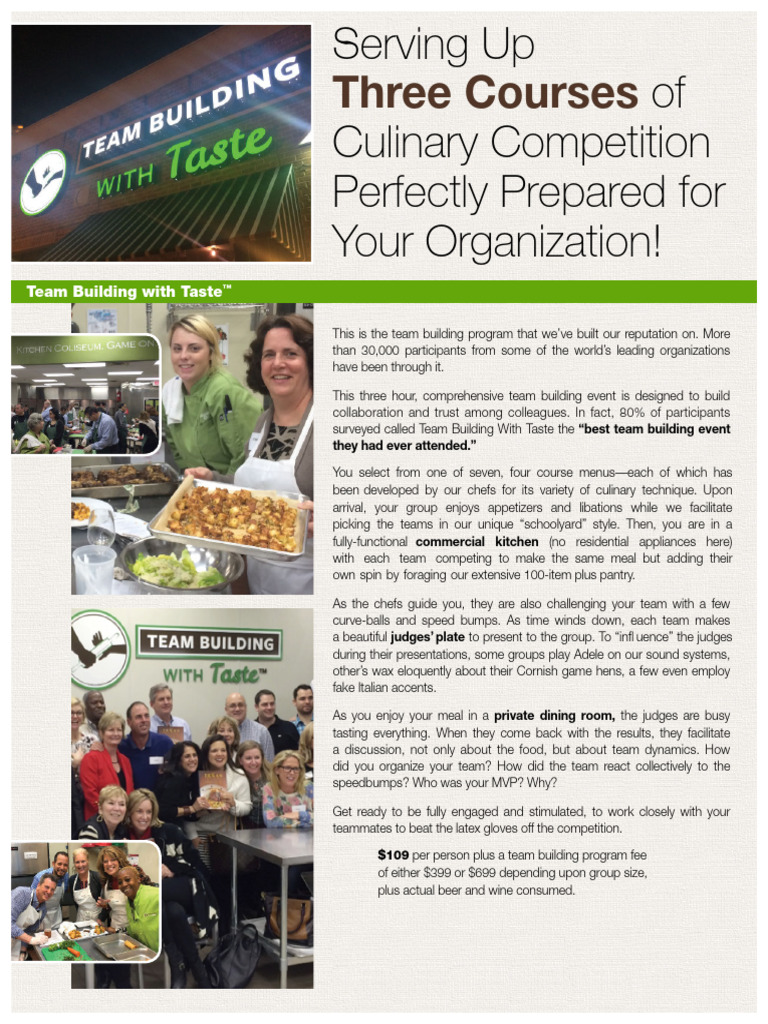 Culinary Team Building Events | PDF | Chef | Restaurants