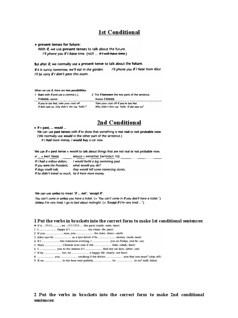 1st and 2nd Conditional | PDF