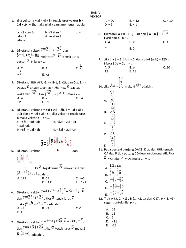 Soal Vektor dan Penyelesaian Matematis | PDF