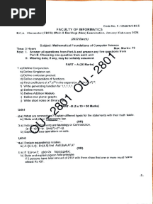 BCA 1st SEM FINAL QUESTION PAPERS feb 2024
