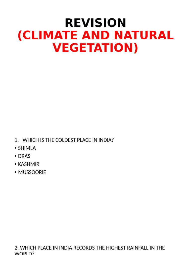 Revision Chap4 and 5 | PDF | Monsoon | Subtropics