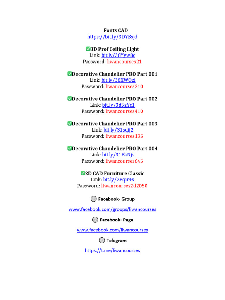 CAD Fonts and Decorative Lighting Links | PDF