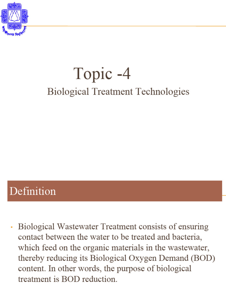 Biological Wastewater Treatment Overview | PDF | Sewage Treatment ...