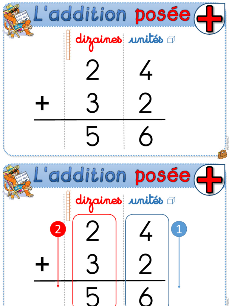 Affichage d'Additions Posées CE1/CE2 | PDF