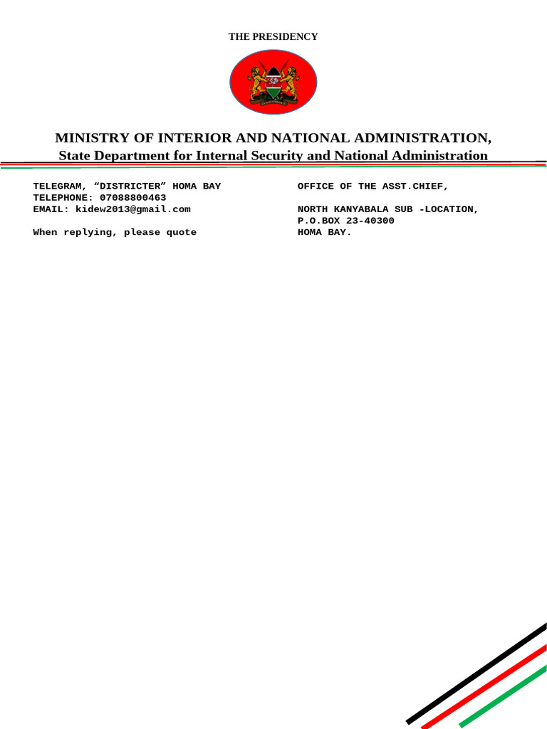 Asst. Chief Letter Head | PDF