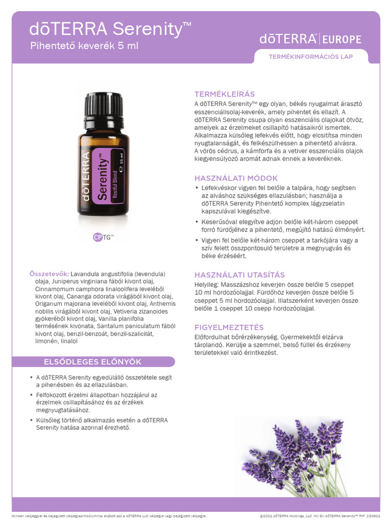 Doterra Serenity Oil | PDF