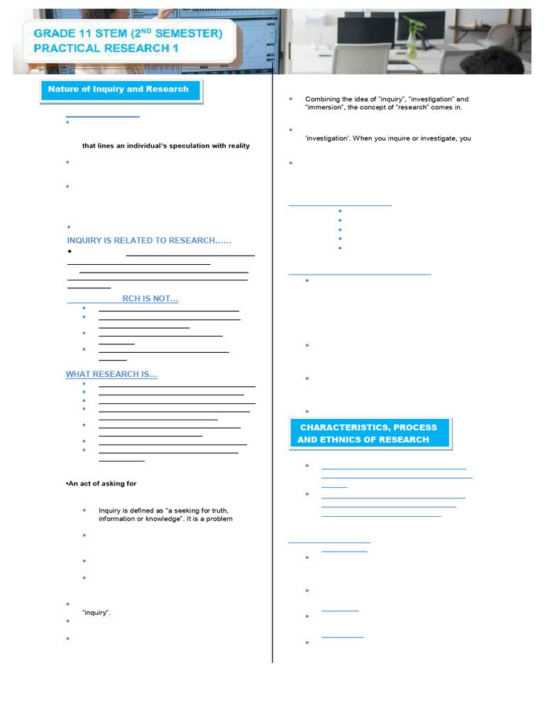PR1 NOTES (3) | PDF | Qualitative Research | Knowledge