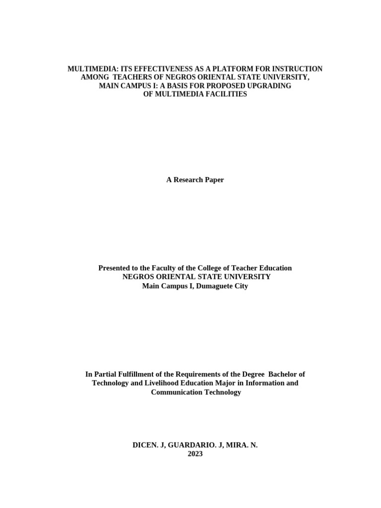 Multimedia Instruction Effectiveness Study | PDF | Multimedia | Teachers