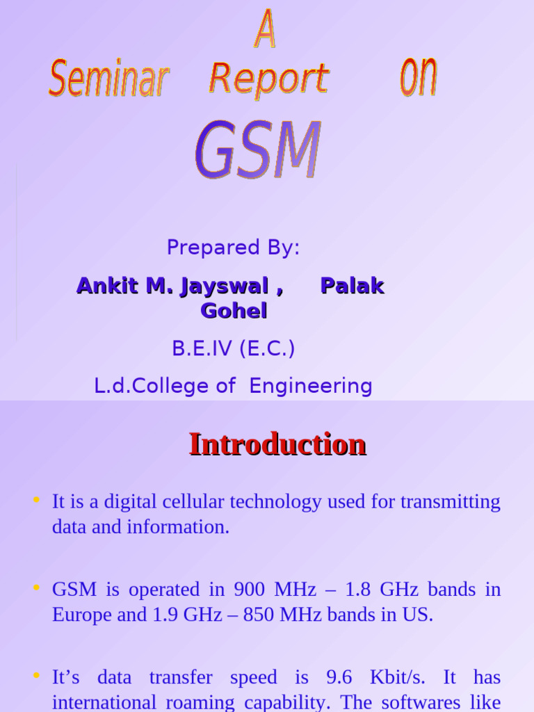 Presentation Pdf Gsm Cellular Network