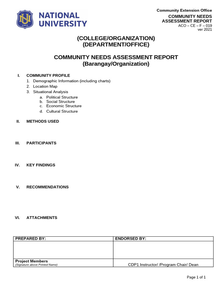Community Needs Assessment Report | PDF