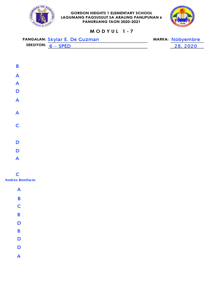 AP6 SUMMATIVETEST Q1 Wk8 | PDF