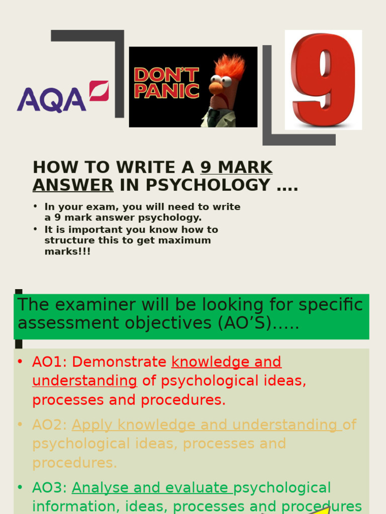 Writing a 9 Mark Psychology Answer | PDF | Theory | Psychology