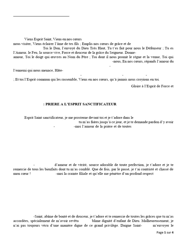 Neuvaine à l'Esprit Saint | PDF | Saint-Esprit | Dieu