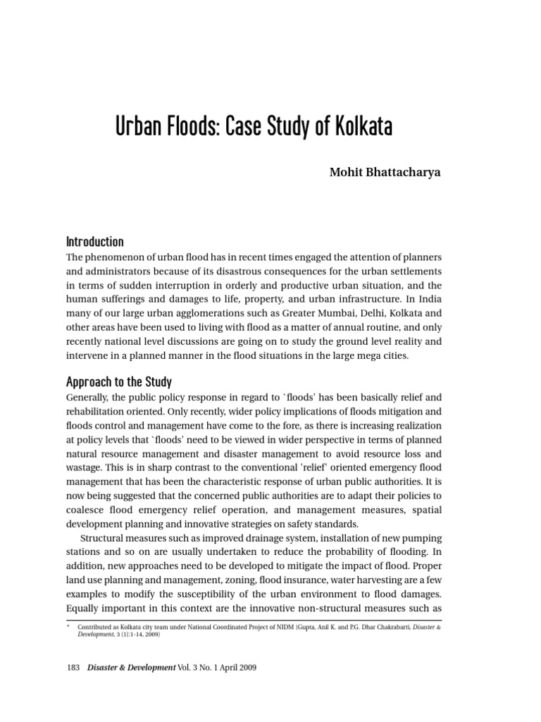 Kolkata Urban Floods: Challenges & Solutions | PDF | Rain | Kolkata