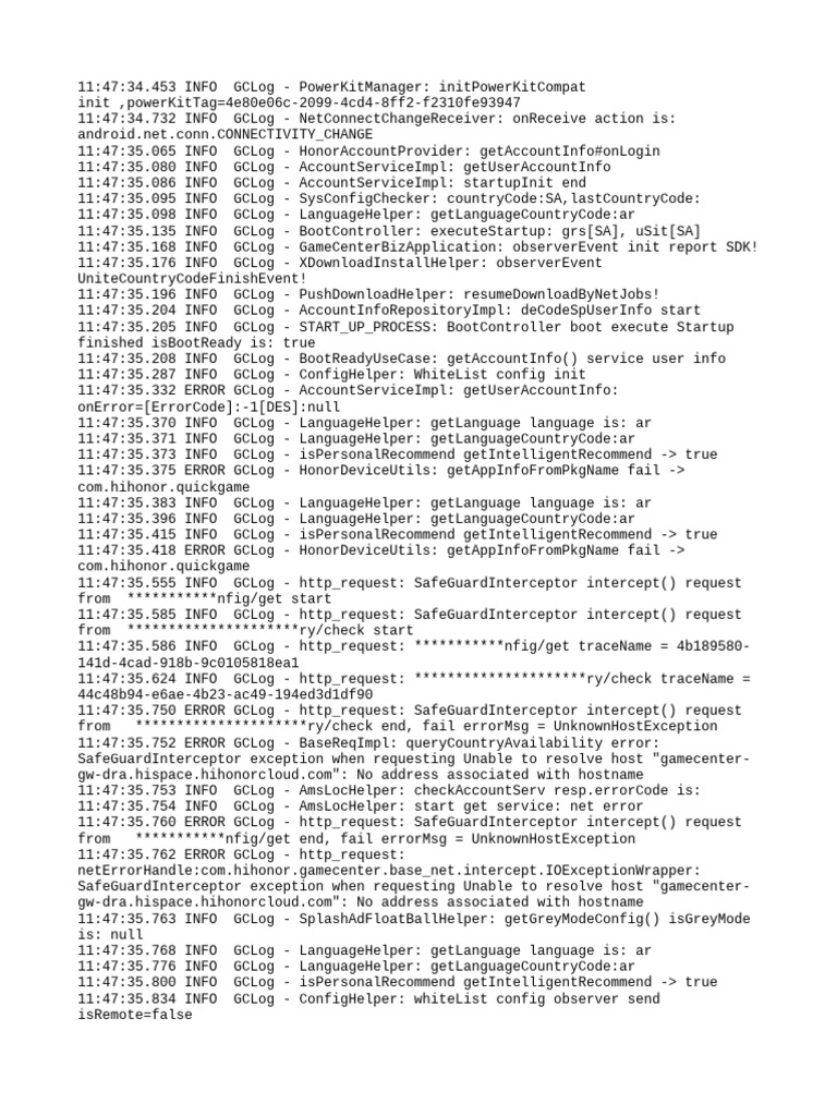 GameCenter Startup Log Analysis | PDF | Software Engineering | Computing
