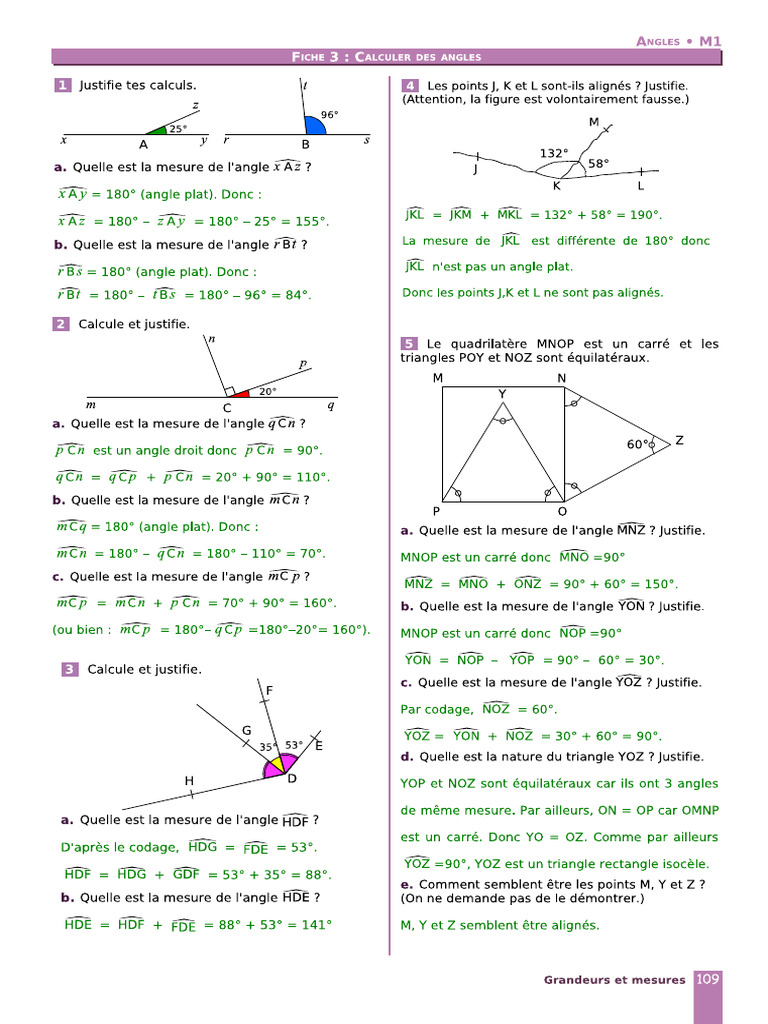 Correction Fiche 3 | PDF