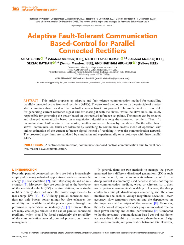Adaptive Fault-Tolerant Control for AFRs | PDF | Rectifier | Power Inverter