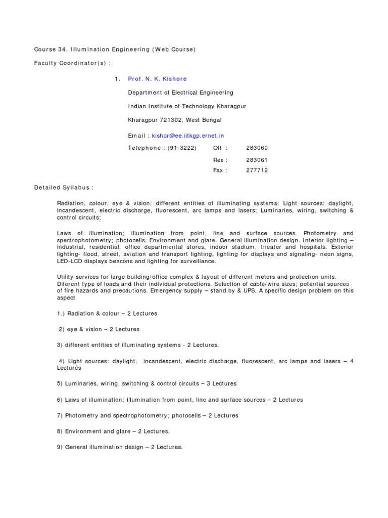 Illumination Engineering PDF