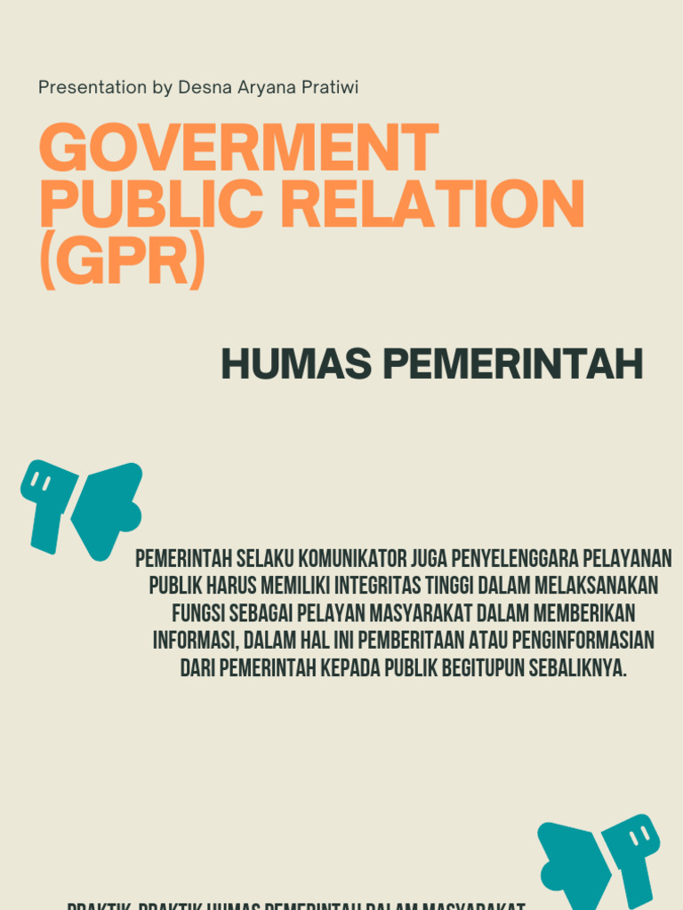 Humas Pemerintah: Peran dan Tugasnya | PDF