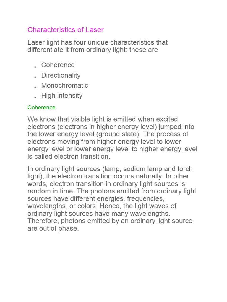 Laser | PDF | Laser | Light