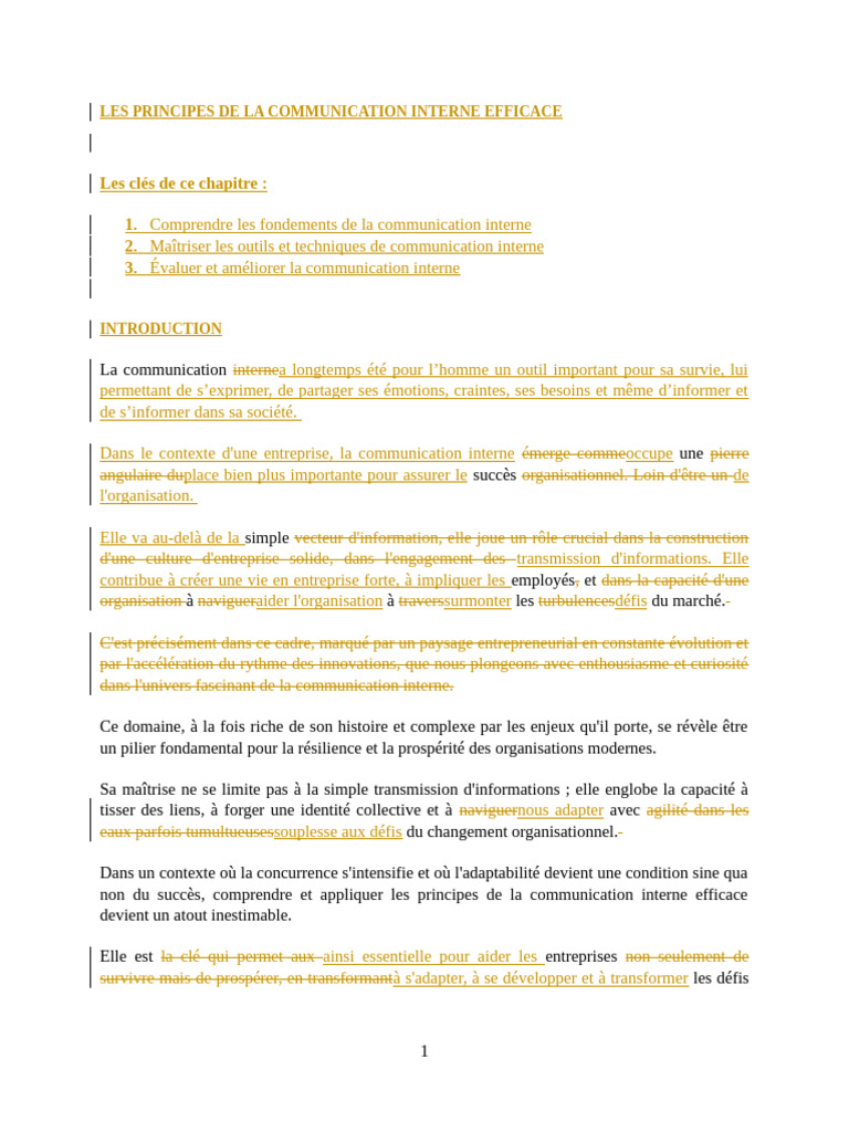 LES PRINCIPES DE LA COMMUNICATION INTERNE EFFICACE - | PDF | la ...