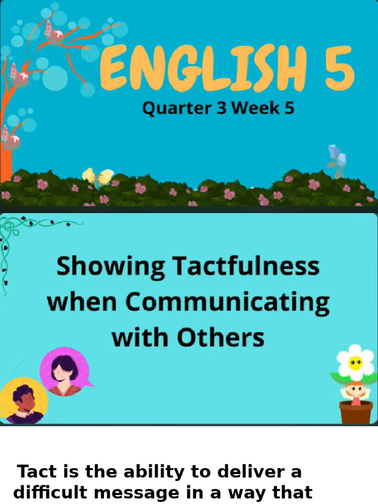 Q3 WEEK5 Showing Tactfulness | PDF | Learning | Cognition