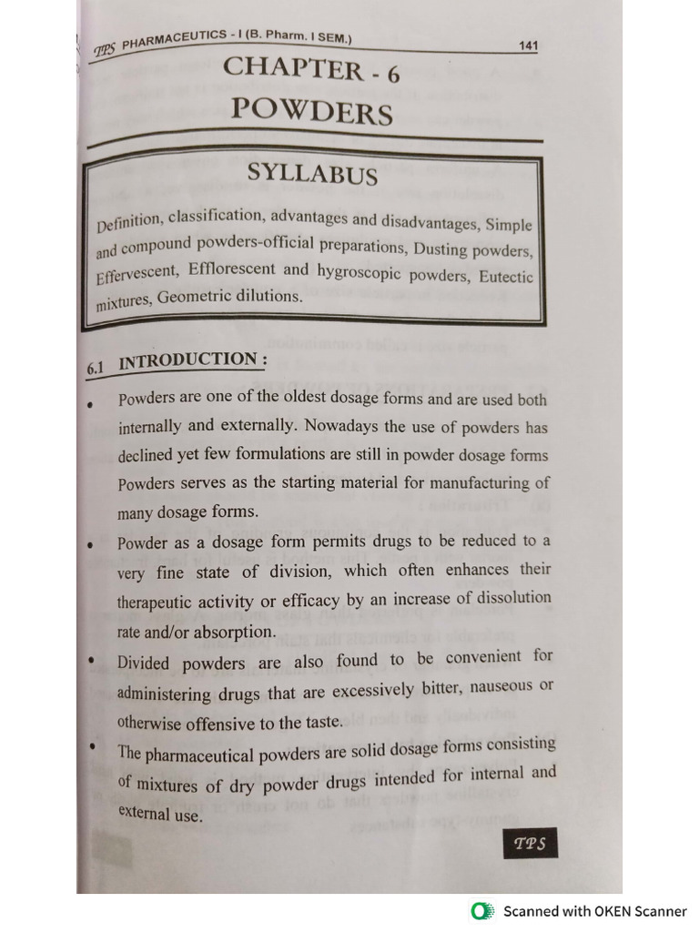 6 & 7 - Powders and Liquid Dosage Form | PDF