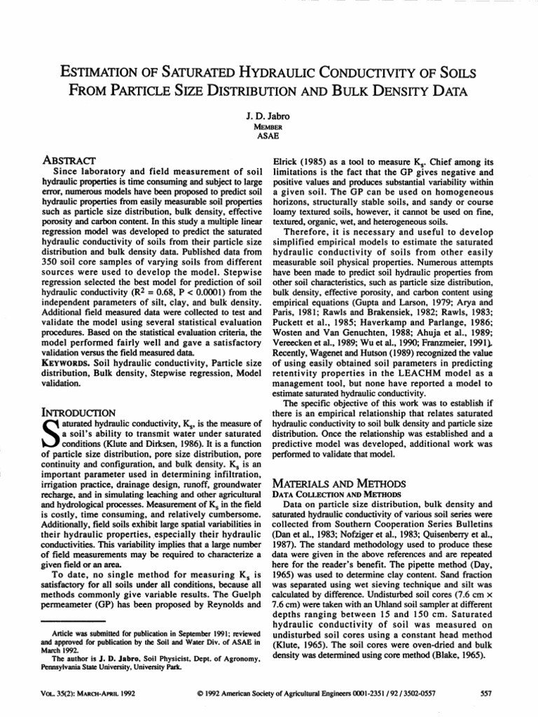 Predicting Soil Hydraulic Conductivity | PDF | Soil | Regression Analysis