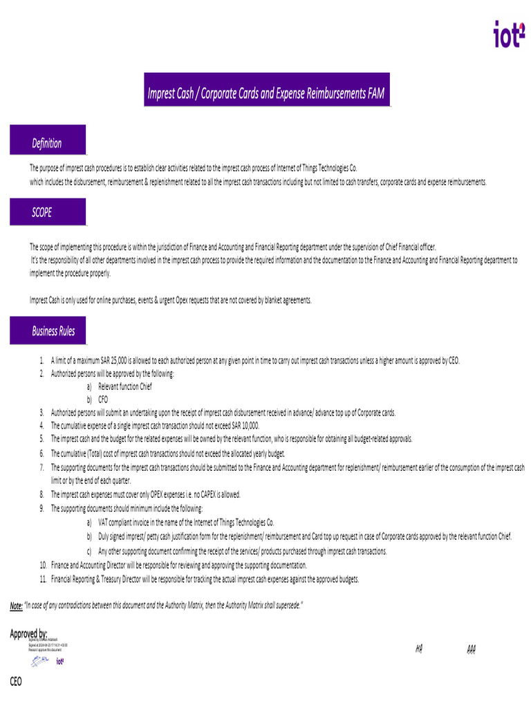 Imprest Cash FAM | PDF | Receipt | Cash