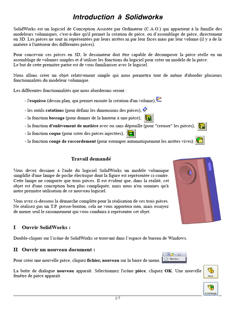 Introduction à SolidWorks pour débutants | PDF | Conception assistée ...