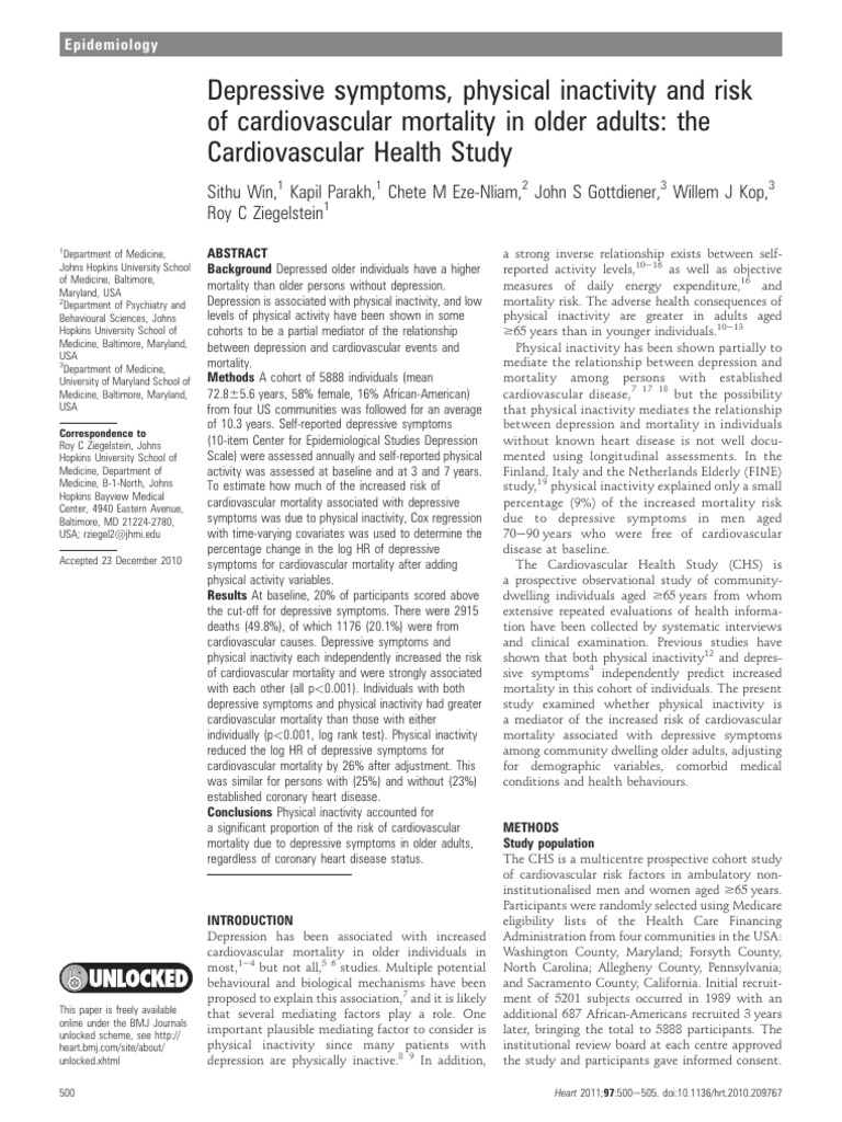 heartjnl209767 | PDF | Cardiovascular Diseases | Major Depressive Disorder