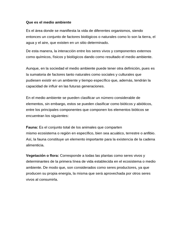 Elementos y Cuidado del Medio Ambiente | PDF | Entorno natural | Agua