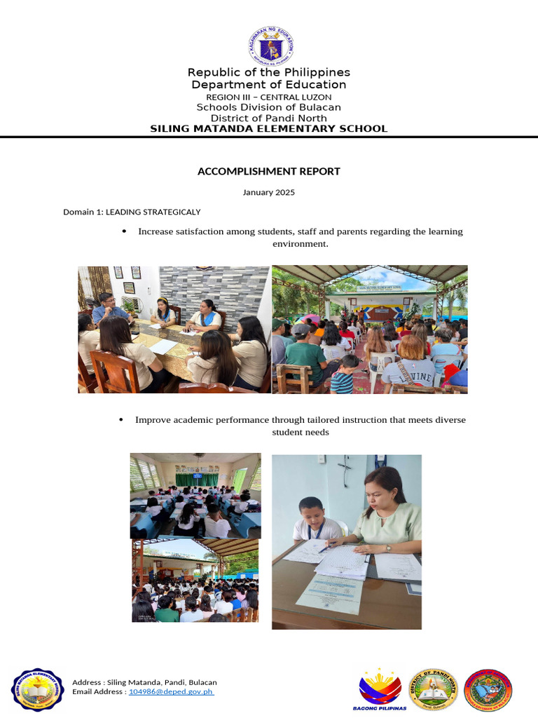 Siling Matanda Elementary Accomplishments | PDF | Learning | Teachers