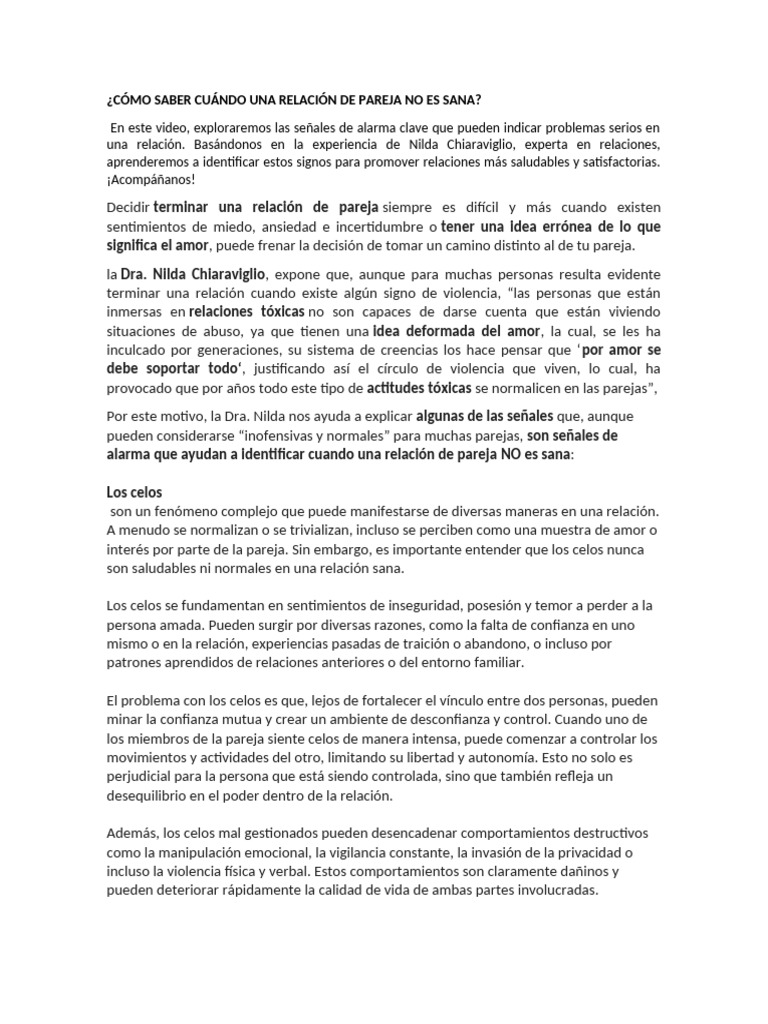 Relaciones Toxicas | PDF | Las emociones | Amor