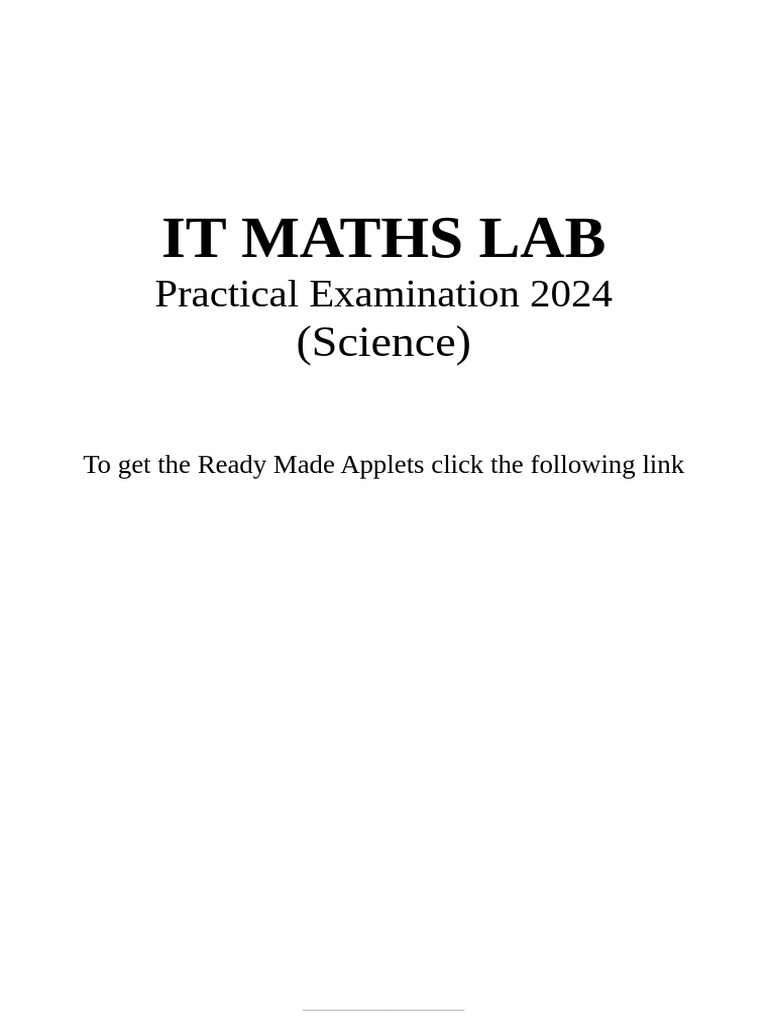 Maths Lab Practical Exam 2024 Guide | PDF | Function (Mathematics ...