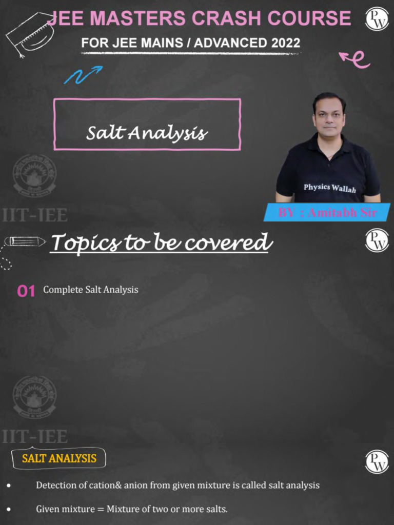 62a44a39598ebe00151f6f83 - ## - Salt Analysis 01 - Class Notes | PDF