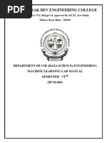 BCSL606 MACHINE LEARNING LAB